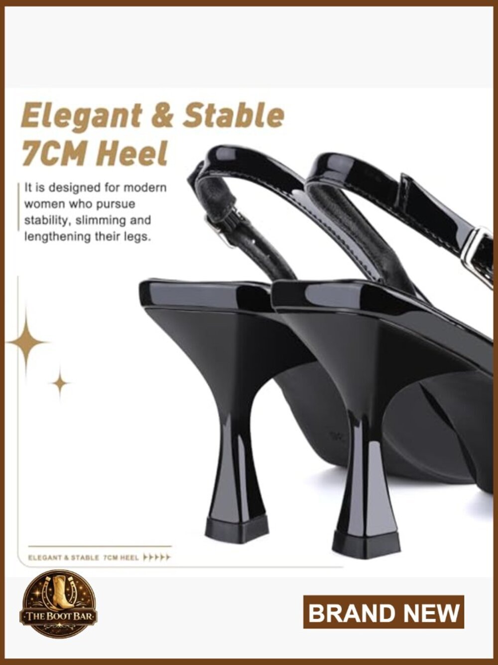 Closed Toe Slingback Kitten Heel Pumps with Adjustable Buckle Strap - Picture 3 of 7